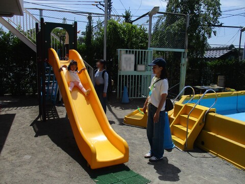 すべりだい、上手にすべれたね